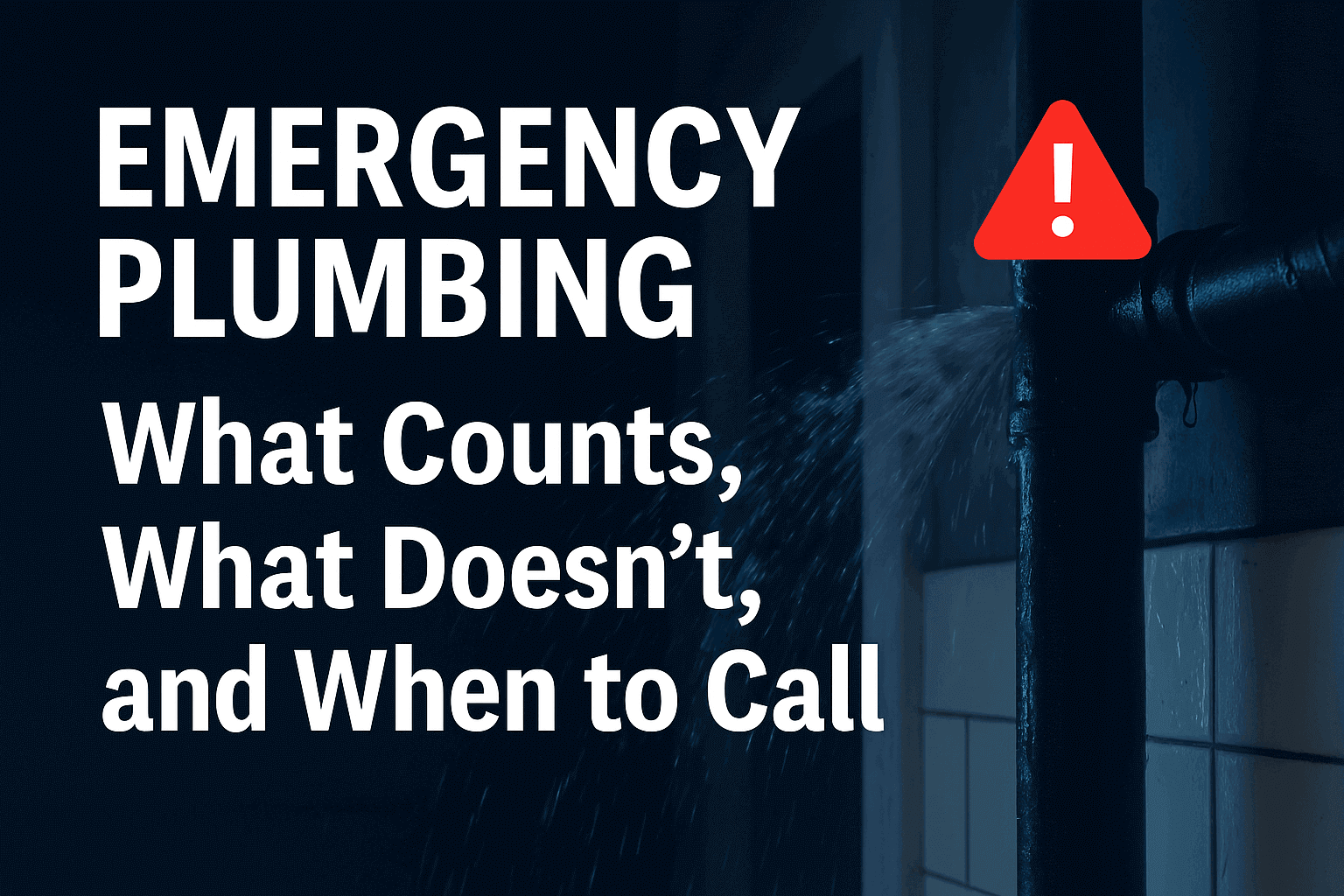 🚨 Plomería de Emergencia: ¿Qué Se Considera Emergencia?